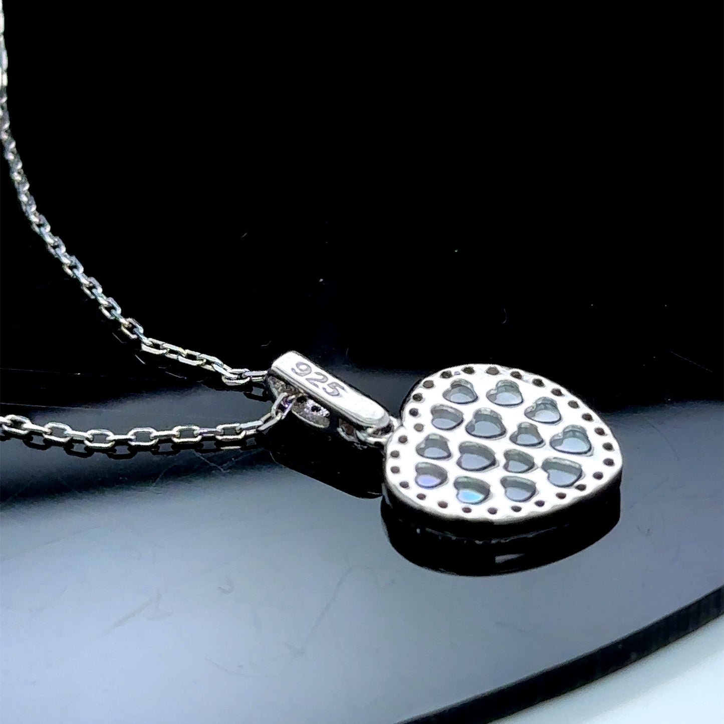 Women Handmade Mother Of Pearl Heart Necklace & Earrings Set