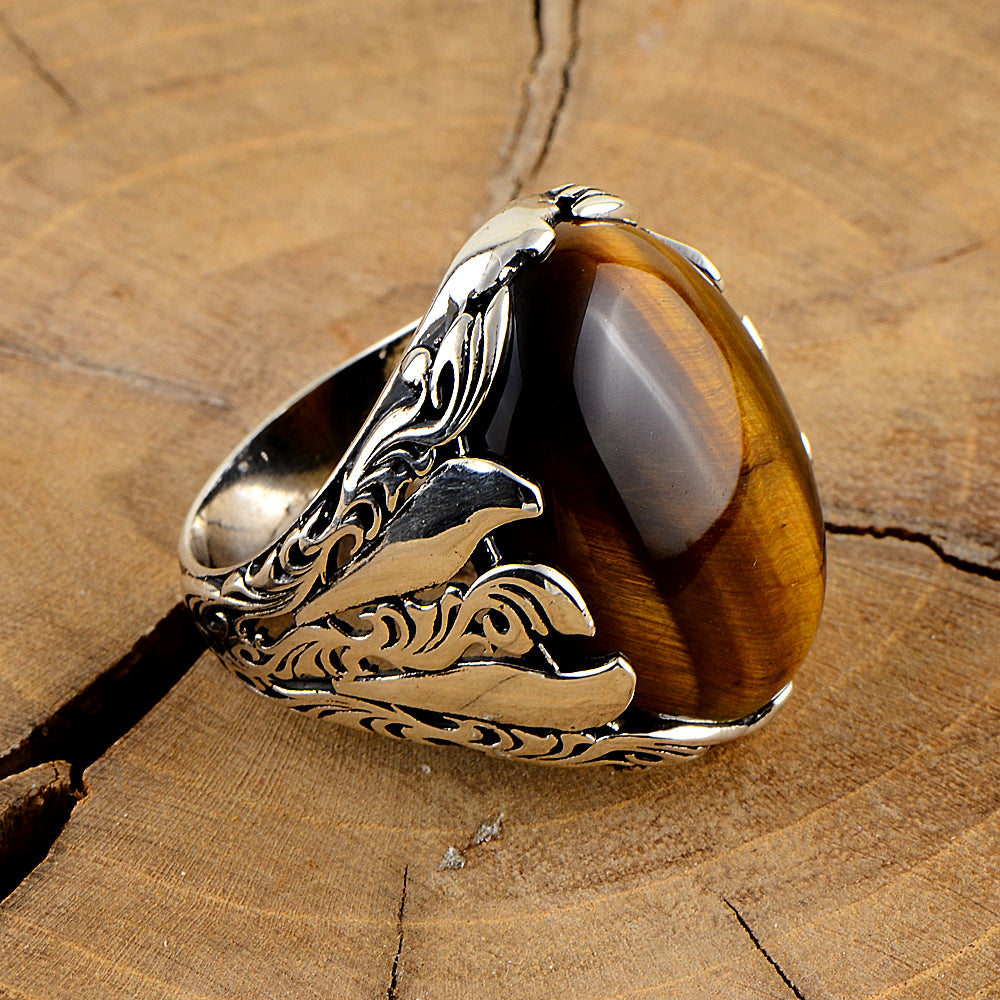 Silver Handmade Tiger Eye Stone Ring