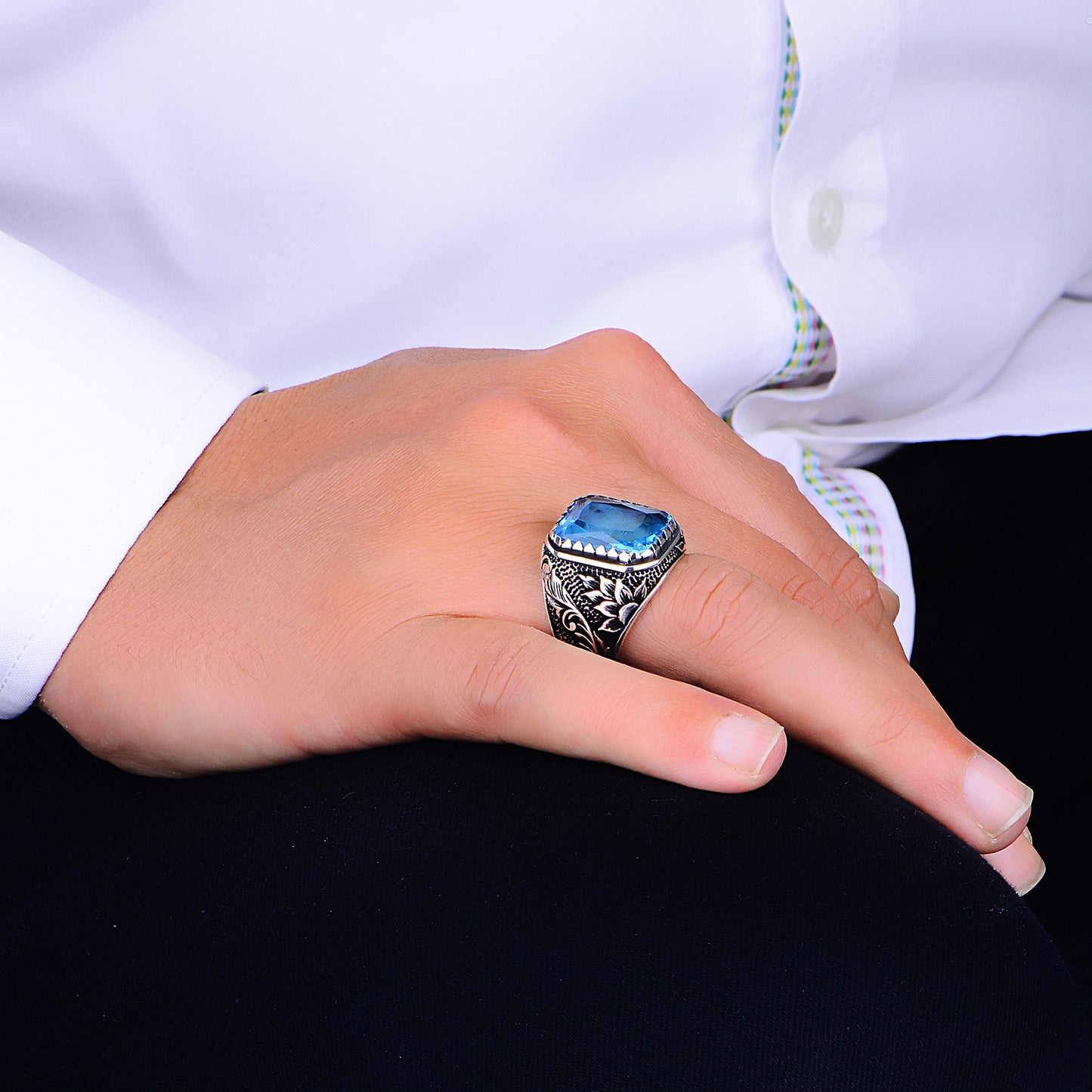 Silver Handmade Aquamarine Stone Ring