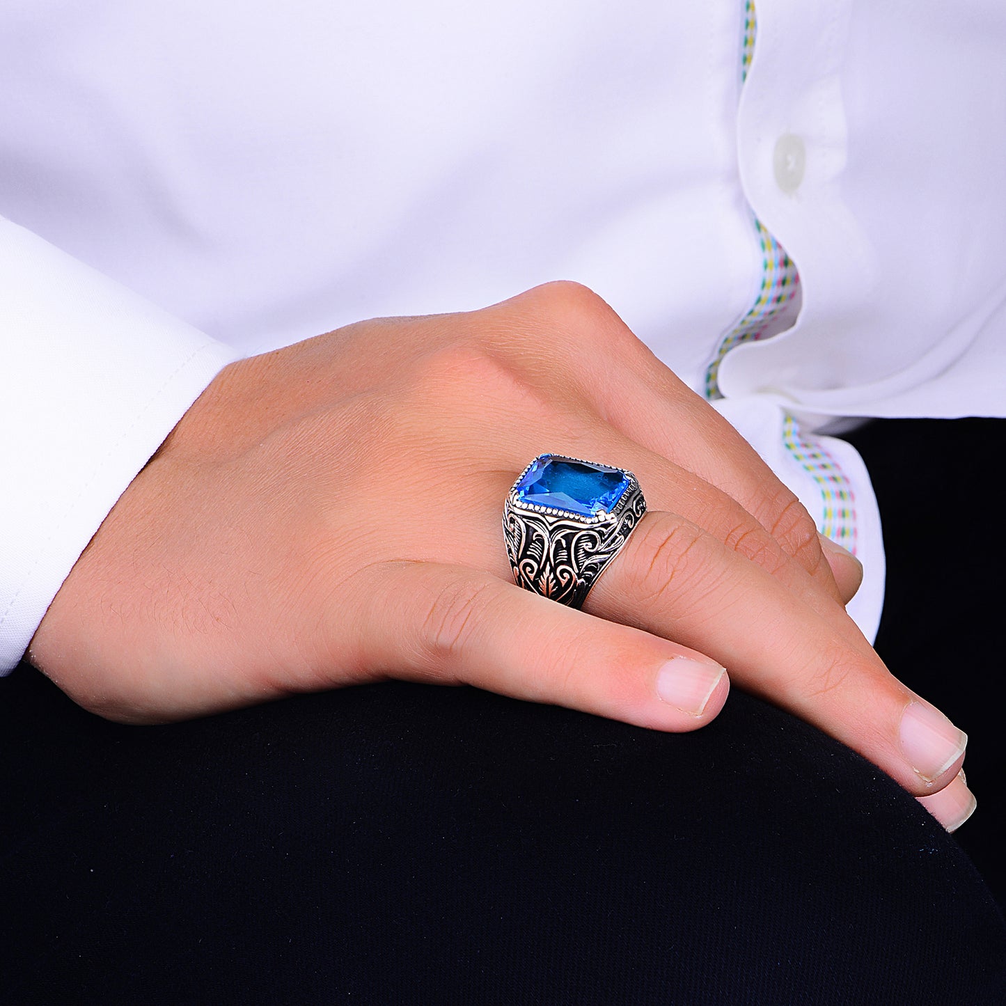 Silver Handmade Aquamarine Stone Ring