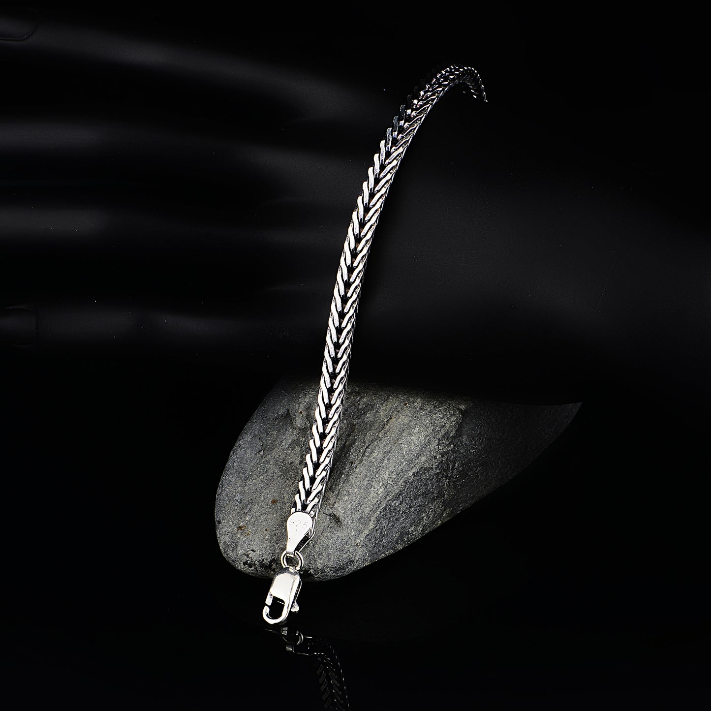 Men Silver Thick Link Chain Bracelet