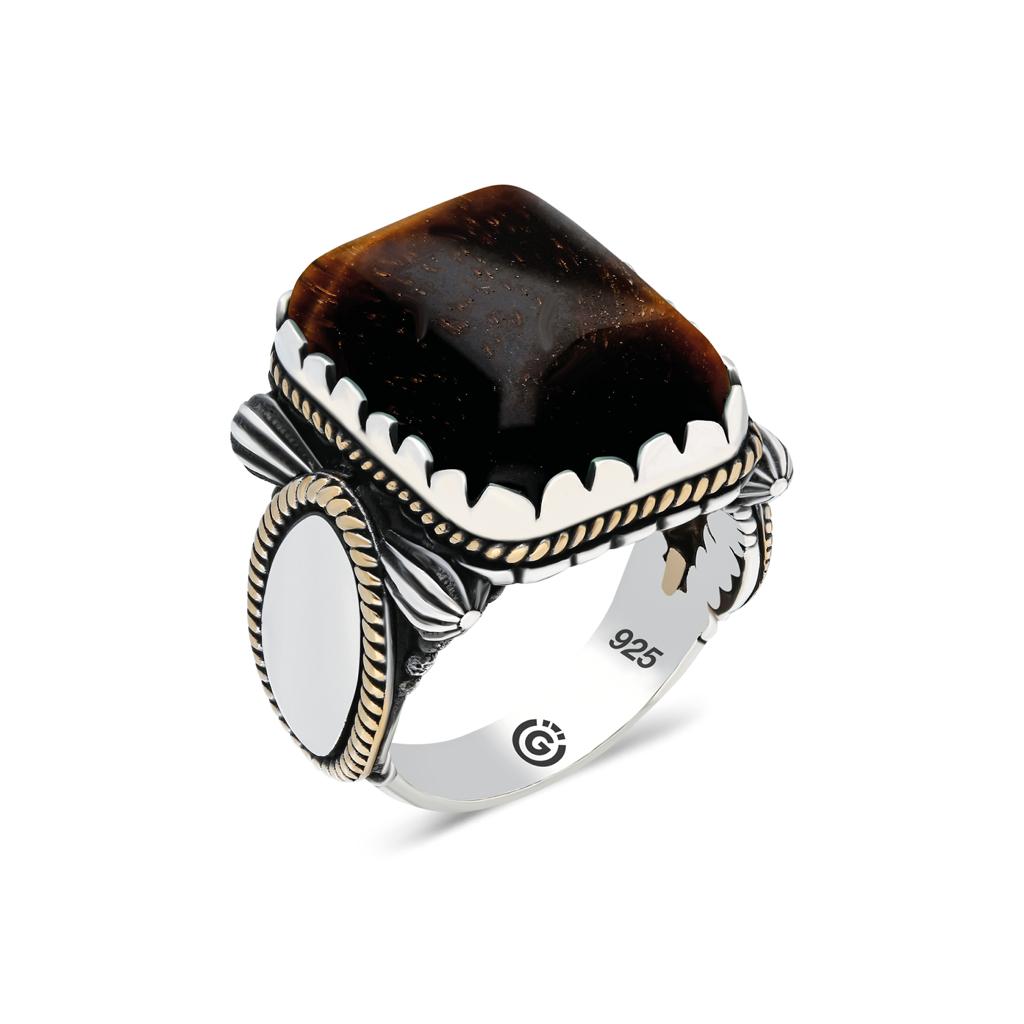 Silver Handmade Tiger Eye Stone Ring