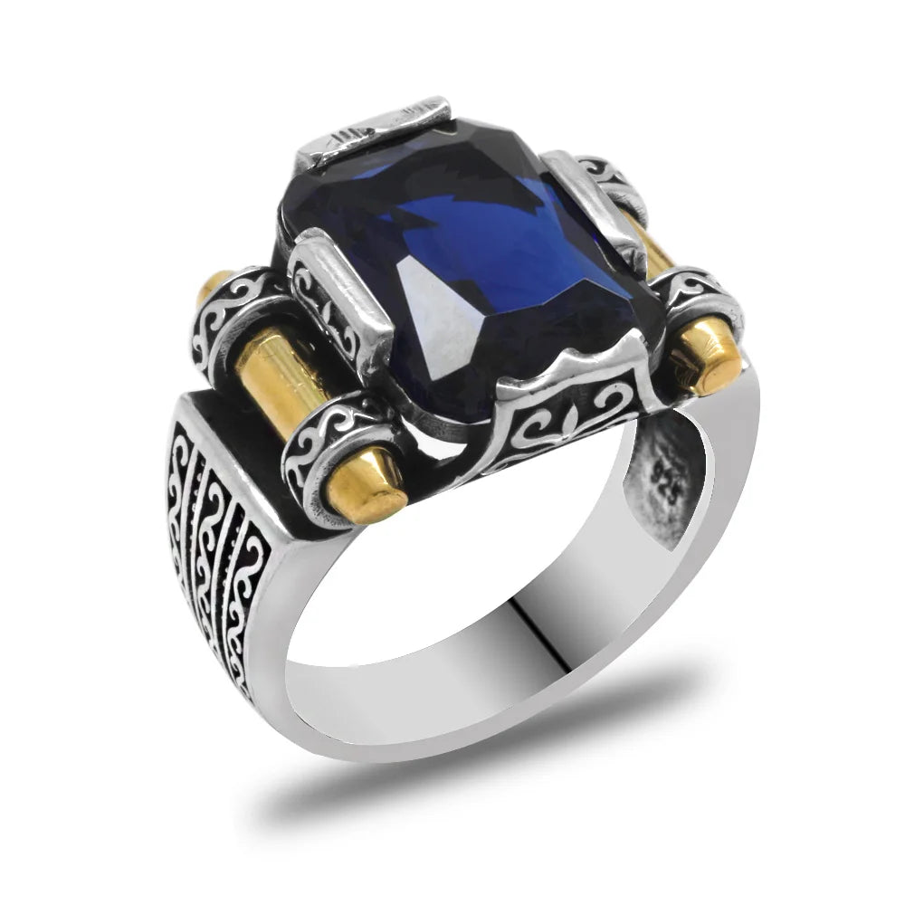 Silver Handmade Sapphire Stone Silver Ring