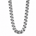 925 Sterling Silver 8mm Oxidized Cuban Link Chain Necklace for Men