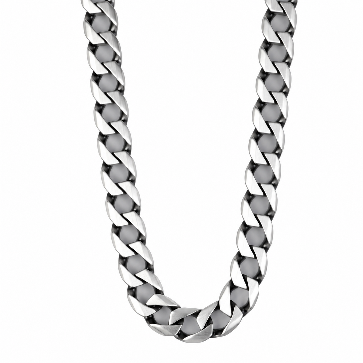 925 Sterling Silver 8mm Oxidized Cuban Link Chain Necklace for Men