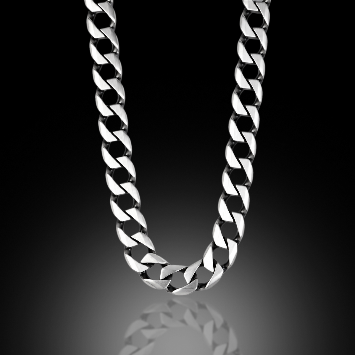 925 Sterling Silver 8mm Oxidized Cuban Link Chain Necklace for Men