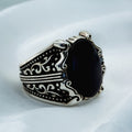 Men Silver Handmade Onyx Gemstone Signet Ring