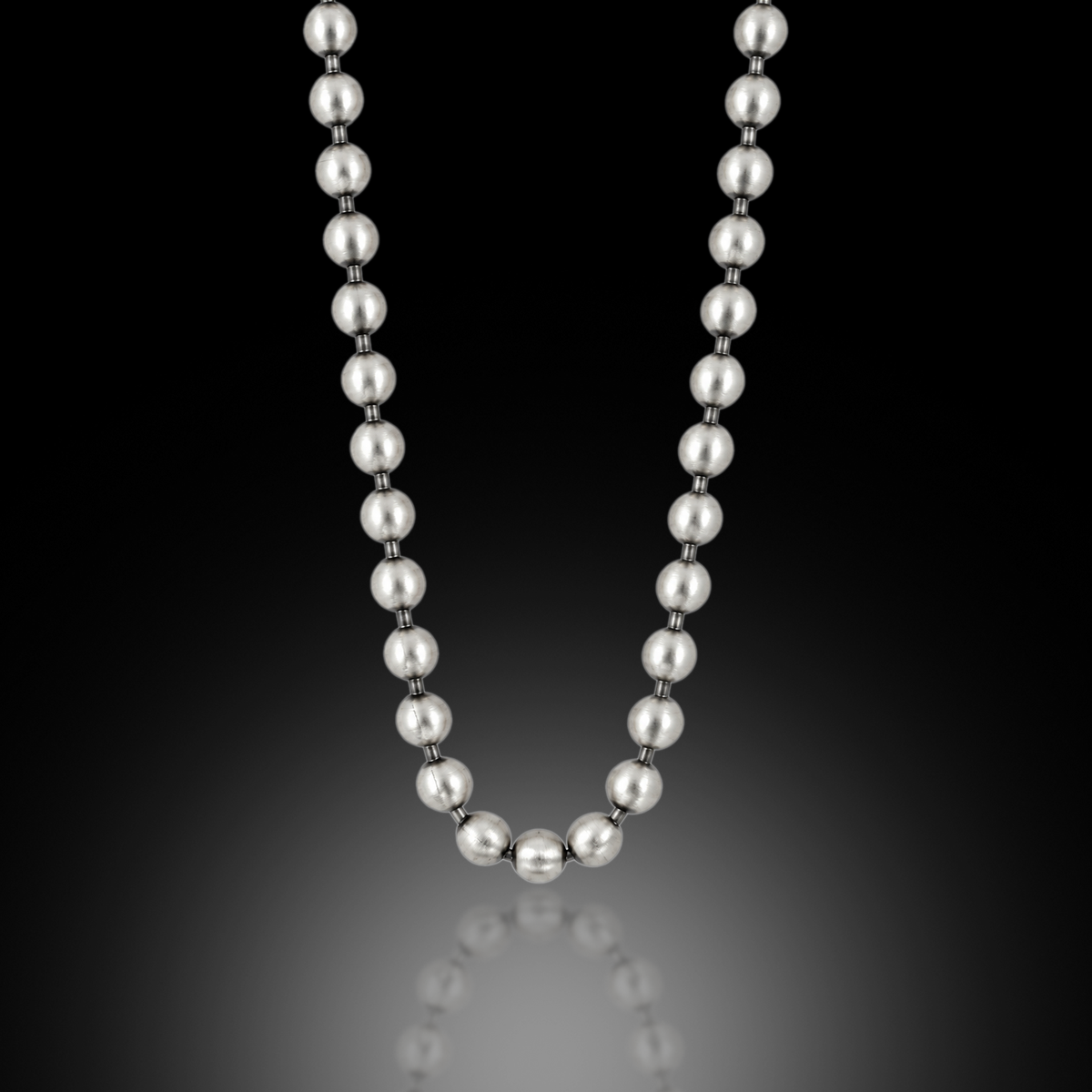 925 Sterling Silver 5mm Oxidized Ball Chain Necklace for Men