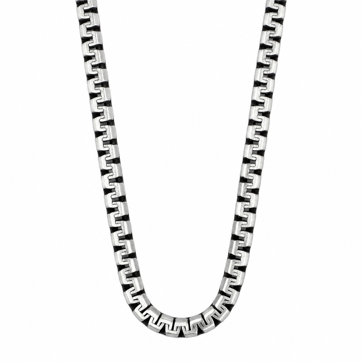 925 Sterling Silver 5mm Greek Meander Chain Necklace