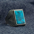 Ring aus 925er Sterlingsilber mit quadratischem Türkis-Edelstein
