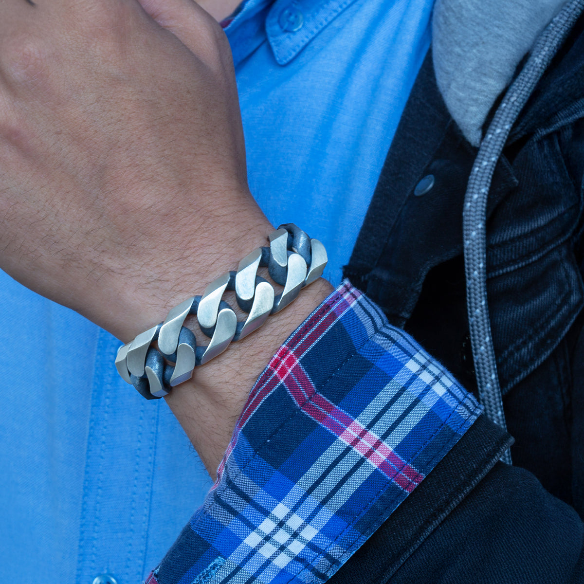 925 Solid Silver 20MM Heavy Curb Chain Gourmet Bracelet