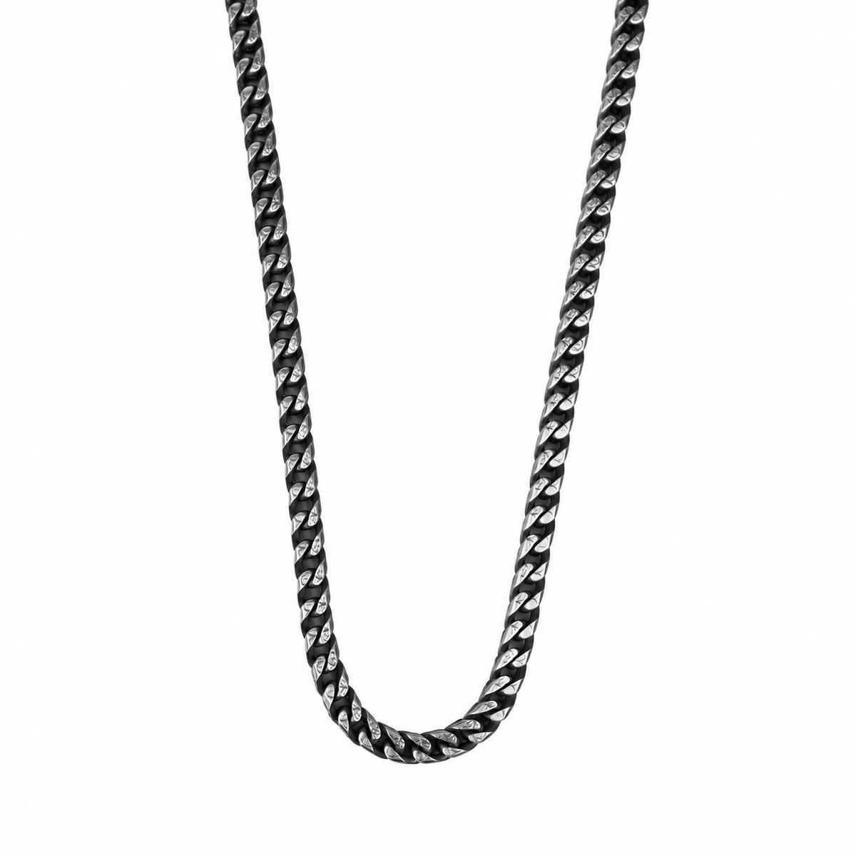 925 Sterling Silver 5mm Oxidized Curb Chain Necklace for Men