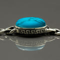 925 Silver Turquoise Curb Chain Bracelet