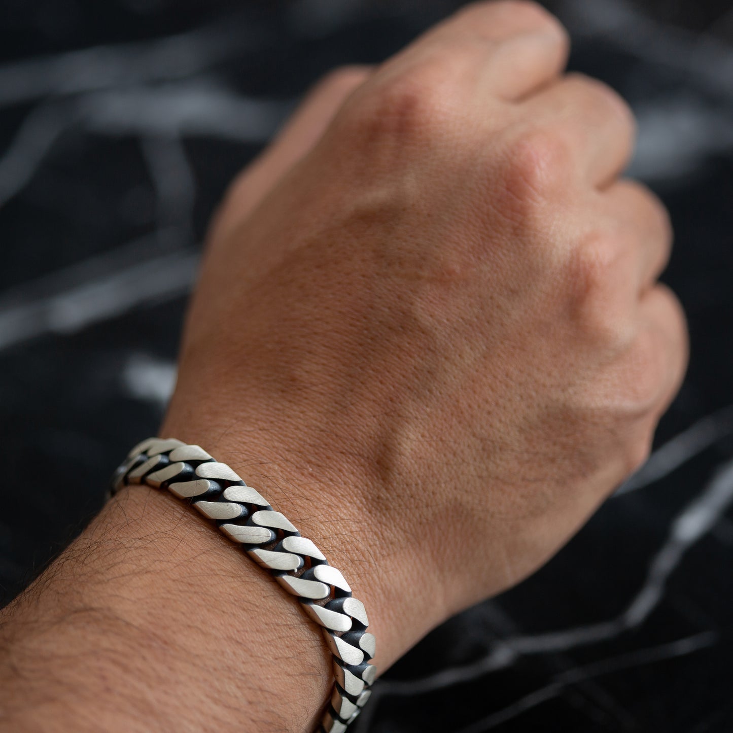 Silver Handmade 10MM Curb Chain Gourmet Heavy Bracelet