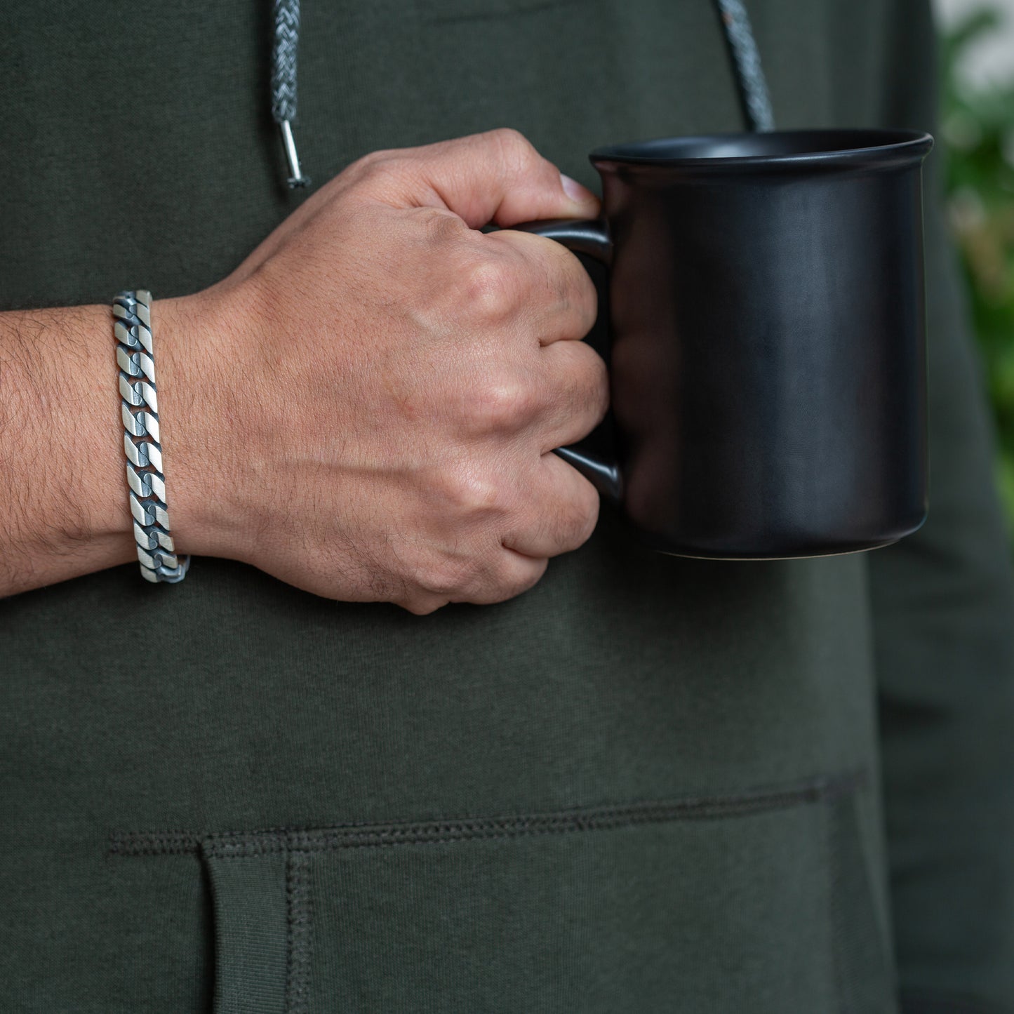 Silver Handmade 10MM Curb Chain Gourmet Heavy Bracelet