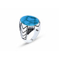 Men Handmade Blue Oval Turquoise Signet Ring
