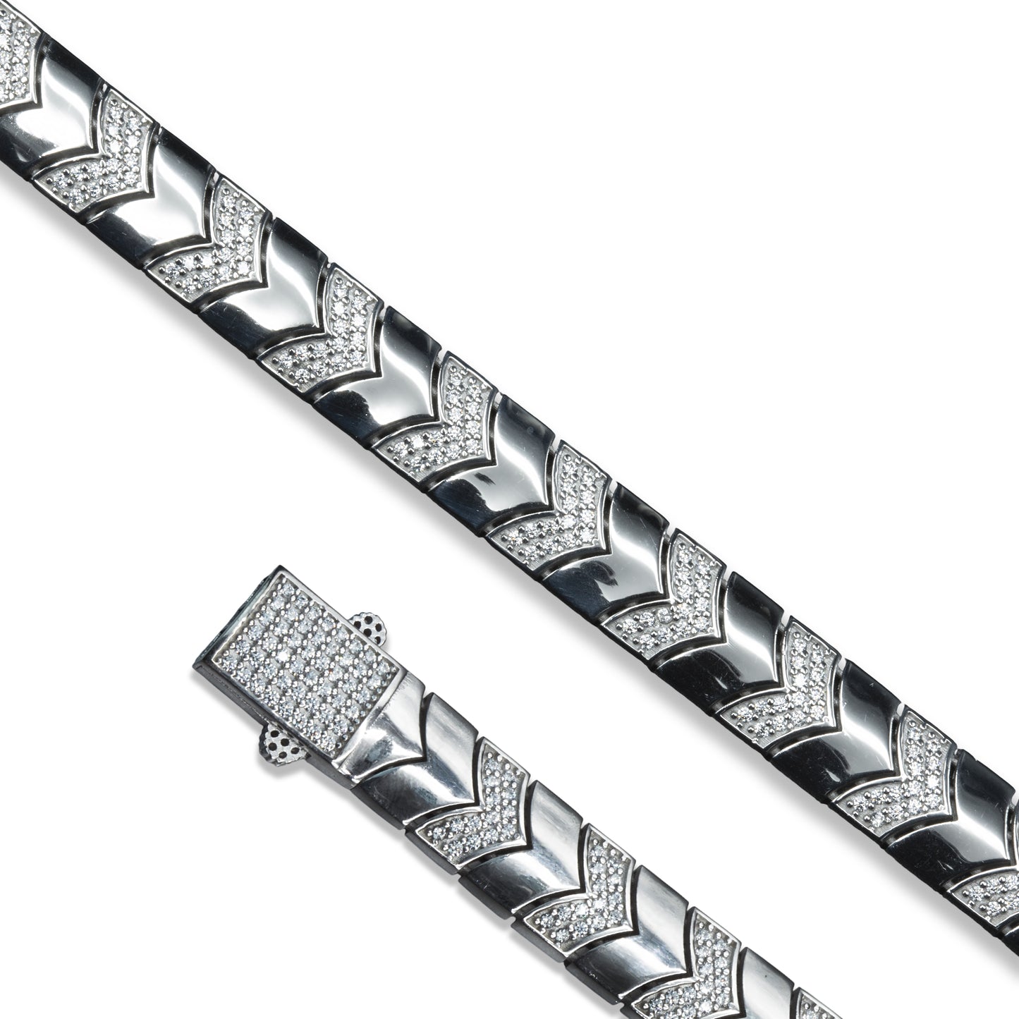 925 Silver Handmade Diamond Gemstone Elegant Chain Bracelet