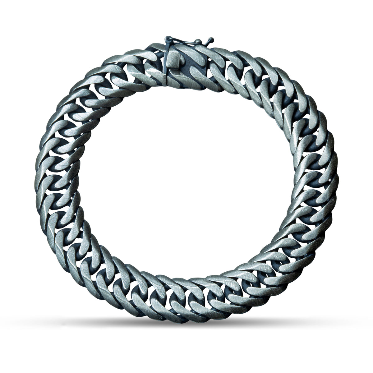 Pulsera de cadena gruesa trenzada ancha hecha a mano de plata 925 para hombre