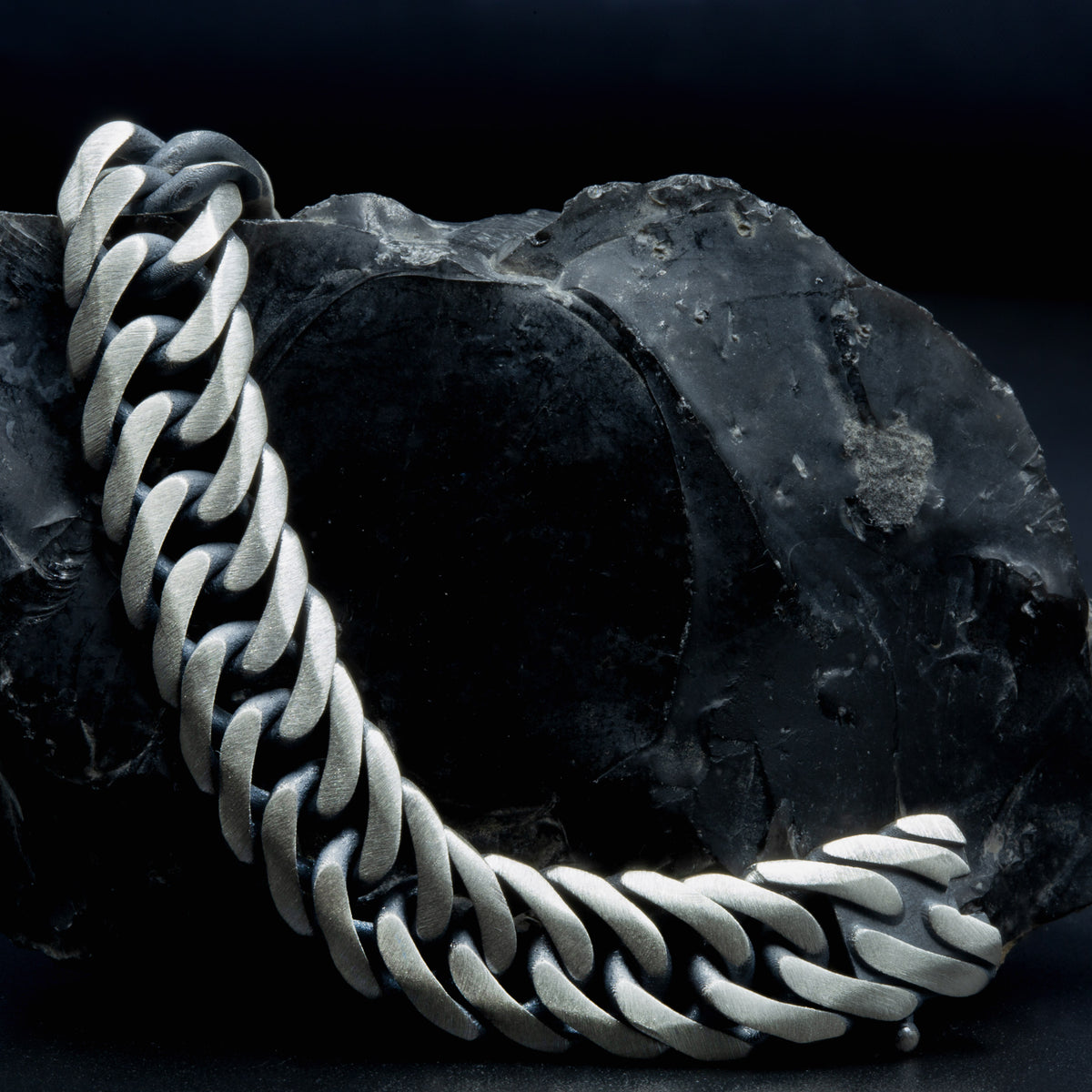 Pulsera de cadena gruesa trenzada ancha hecha a mano de plata 925 para hombre
