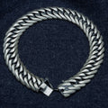 Pulsera de cadena gruesa trenzada ancha hecha a mano de plata 925 para hombre
