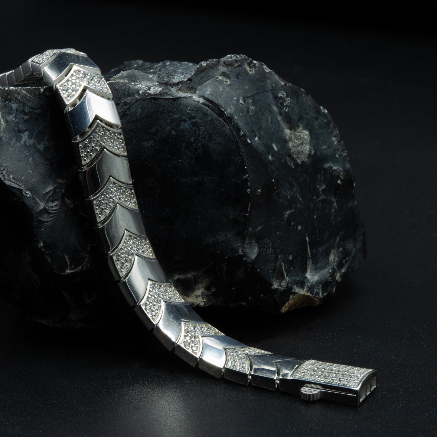 925 Silver Handmade Diamond Gemstone Elegant Chain Bracelet