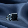 Sterling Silver Square Natural Onyx Signet Ring