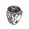 925 Silver Handmade Men Ruby Gemstone Turkish Handmade Ring