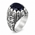 Star Stone Ring for Men – Handmade Vintage Style 925 Sterling Silver