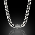 925 Sterling Silver 10mm Anchor Curb Chain Necklace for Men