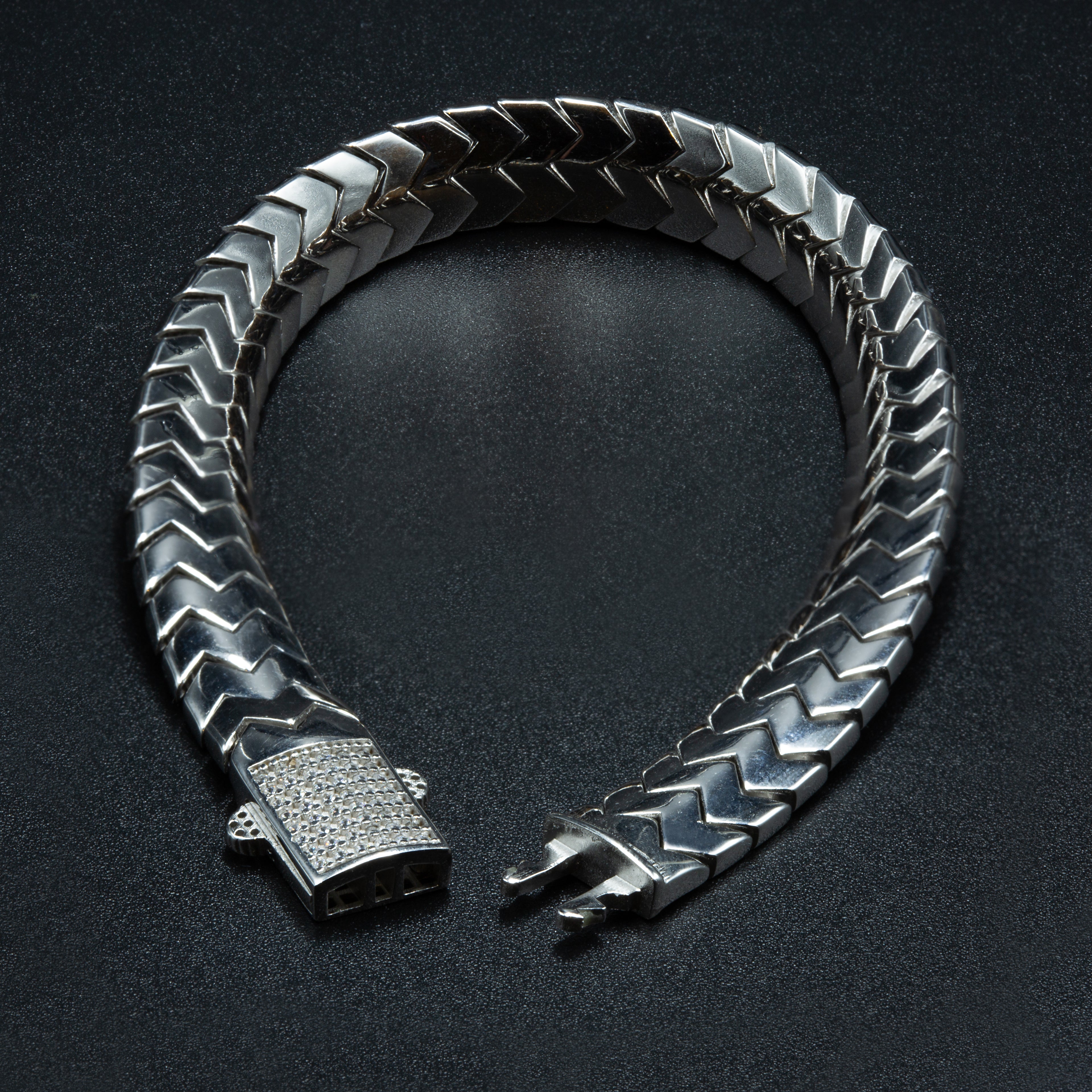 Men Silver Handmade Elegant 10mm Snake Chain Bracelet