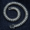 Pulsera de cadena tipo "snake popcorn" de plata 925 para hombre con piedra de ónix y incrustaciones de