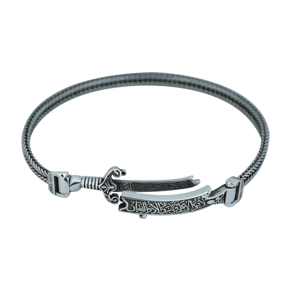925 Silver Zulfiqar Sword Bracelet, Hz Ali Zulfiqar Chain Bracelet, Foxtail Sword Bracelet