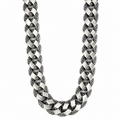 925 Sterling Silver 12mm Gothic Byzantine Chain Necklace for Men
