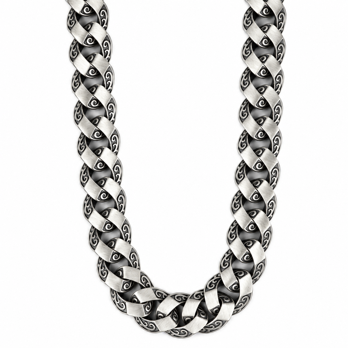 925 Sterling Silver 12mm Gothic Byzantine Chain Necklace for Men