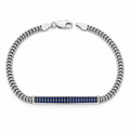 925 Sterling Silver Blue Sapphire Bracelet for Men