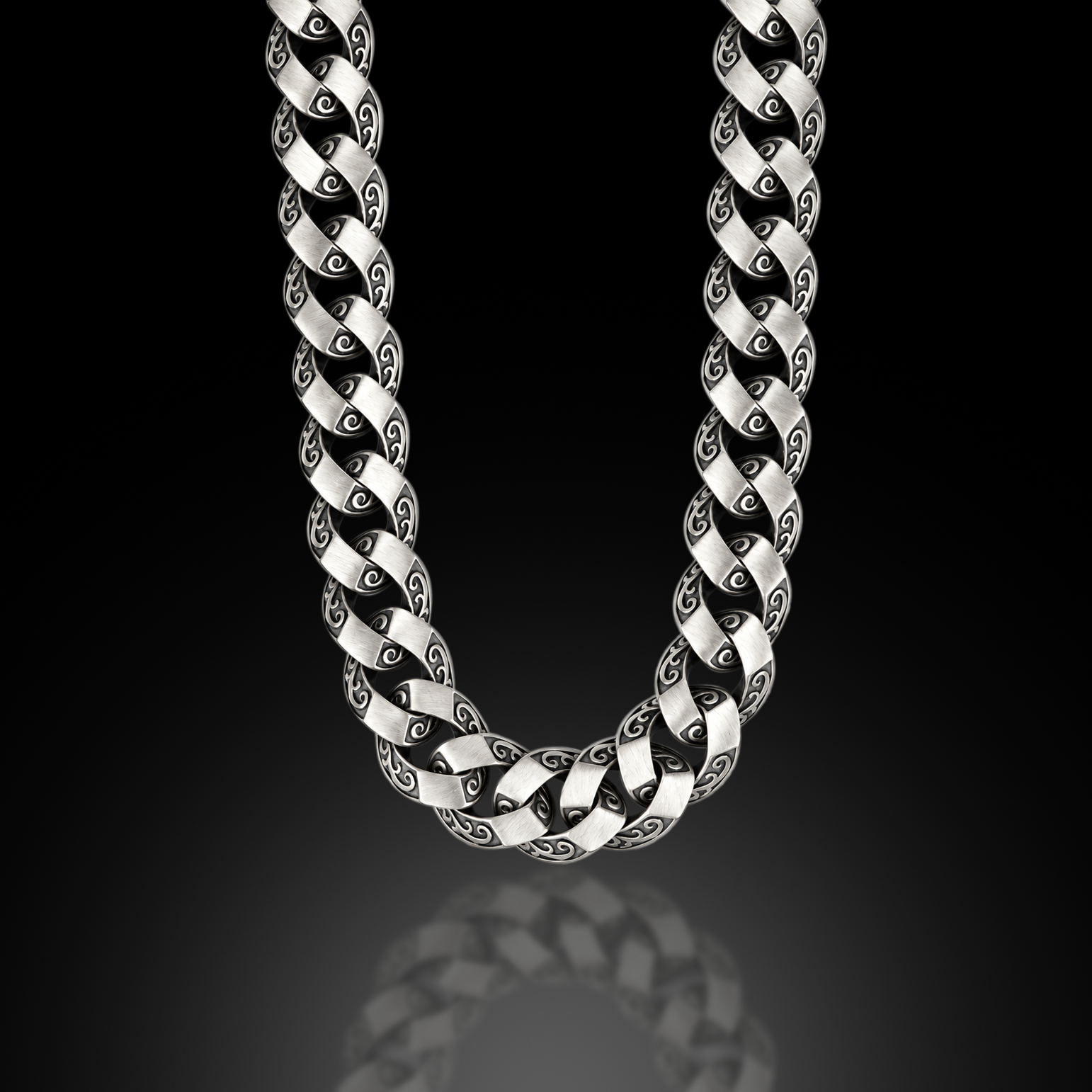 925 Sterling Silver 12mm Gothic Byzantine Chain Necklace for Men