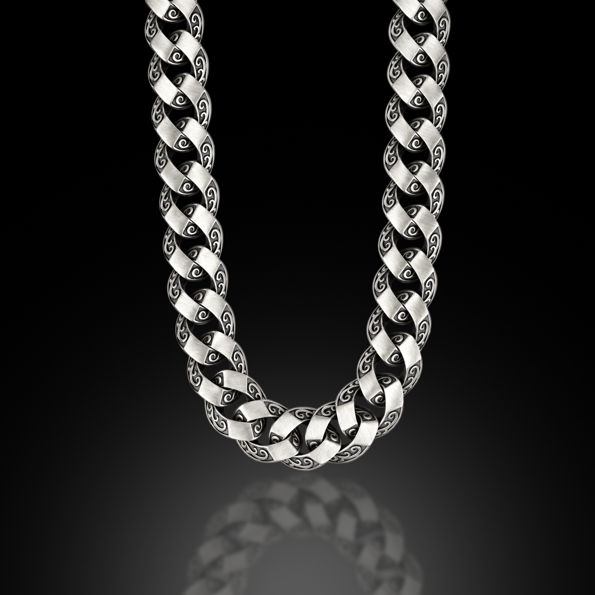 925 Sterling Silver 12mm Gothic Byzantine Chain Necklace for Men