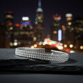Men Silver Diamond Stone Luxury Tennis Bracelet