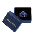 Men 925 Sterling Silver Oval Sapphire Gemstone Ring