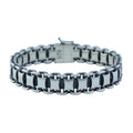 925 Silver Solid Heavy Chain Bracelet, Biker Heavy Chain Bracelet, 12MM Cuban Link Chain Bracelet, Handmade Men Chain