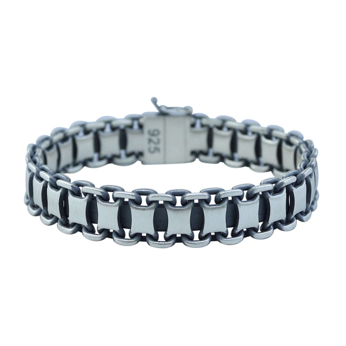 925 Silver Solid Heavy Chain Bracelet, Biker Heavy Chain Bracelet, 12MM Cuban Link Chain Bracelet, Handmade Men Chain