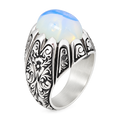 925 Sterling Silver Moonstone Ring for Men Natural Rainbow Moonstone Vintage Style