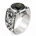 925 Sterling Silver Peridot Ring for Men – Vintage Ottoman Signet Style