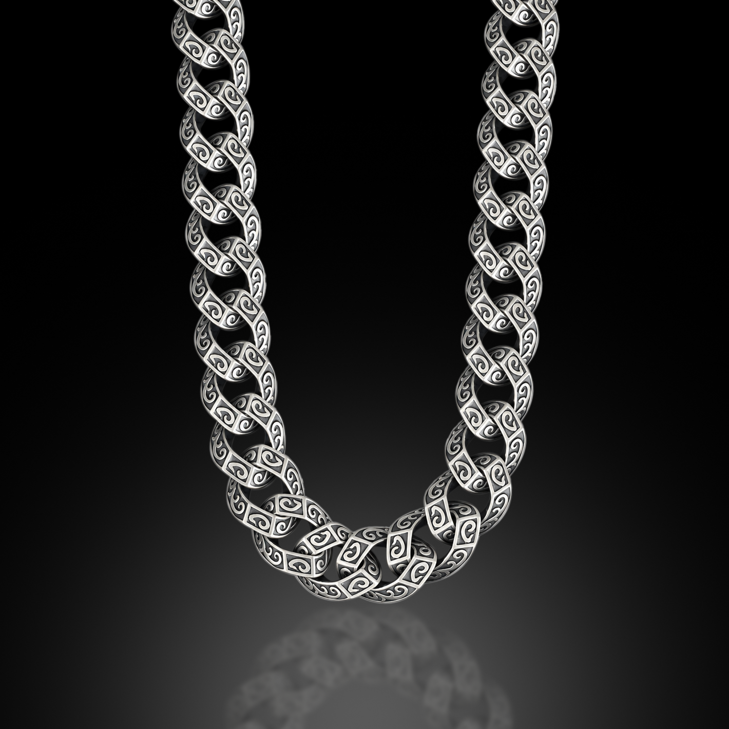 925 Sterling Silver Oxidized Gothic Byzantine Chain Necklace for Men