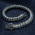 Pulsera de cadena de serpiente gruesa tipo palomitas de maíz, hecha a mano en plata de 10 mm para hombre