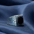 Men Handmade Black Onyx Stone Signet Ring