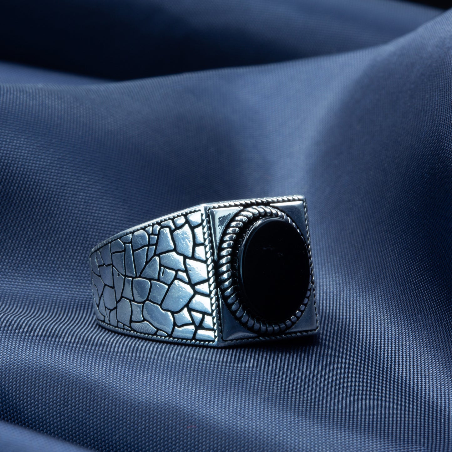 Men Handmade Black Onyx Stone Signet Ring