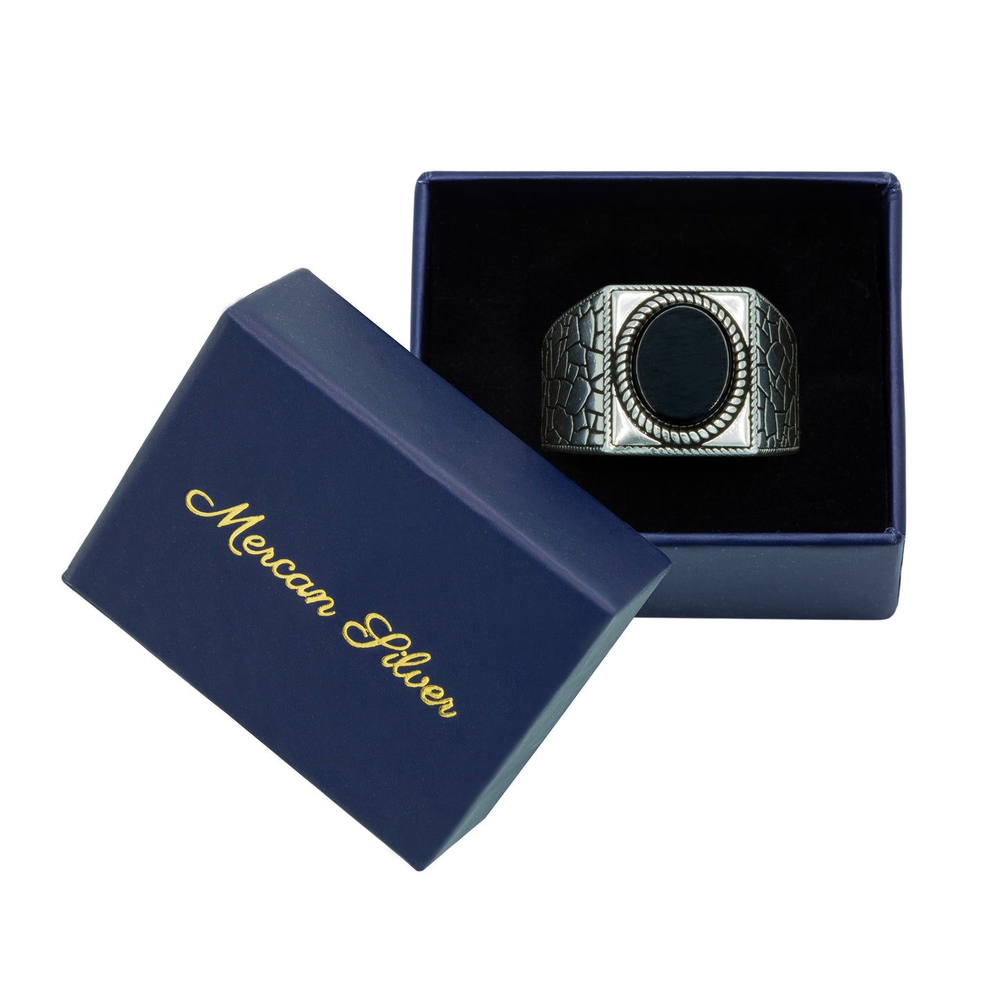 Men Handmade Black Onyx Stone Signet Ring