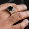 Men Handmade Black Onyx Stone Signet Ring
