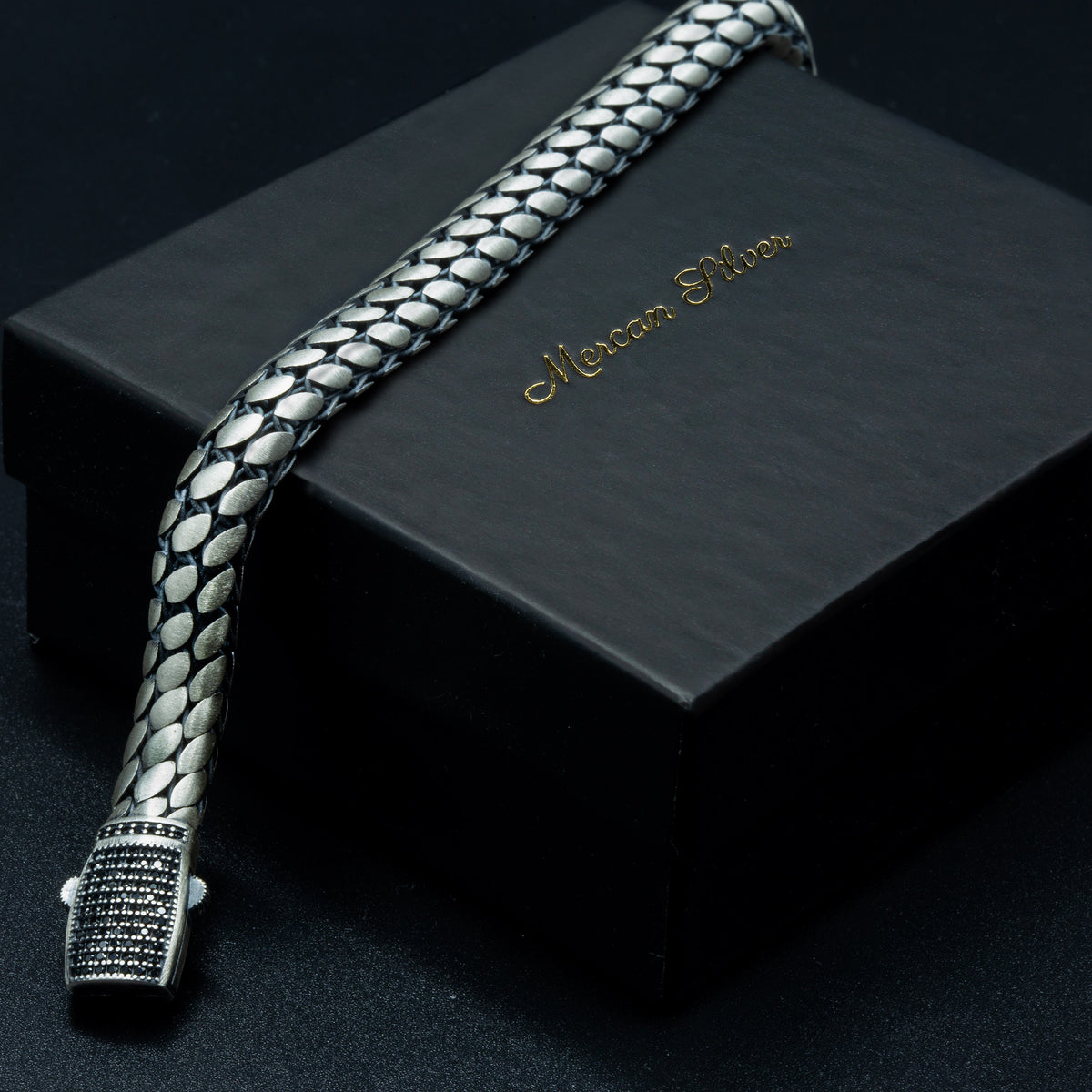 Pulsera de cadena de serpiente gruesa tipo palomitas de maíz, hecha a mano en plata de 10 mm para hombre